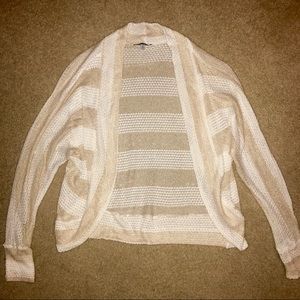 Gold and white striped cardigan